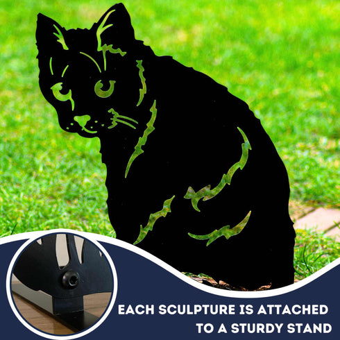 Black Cat Lover Owner Gift Sculpture Garden Ornament